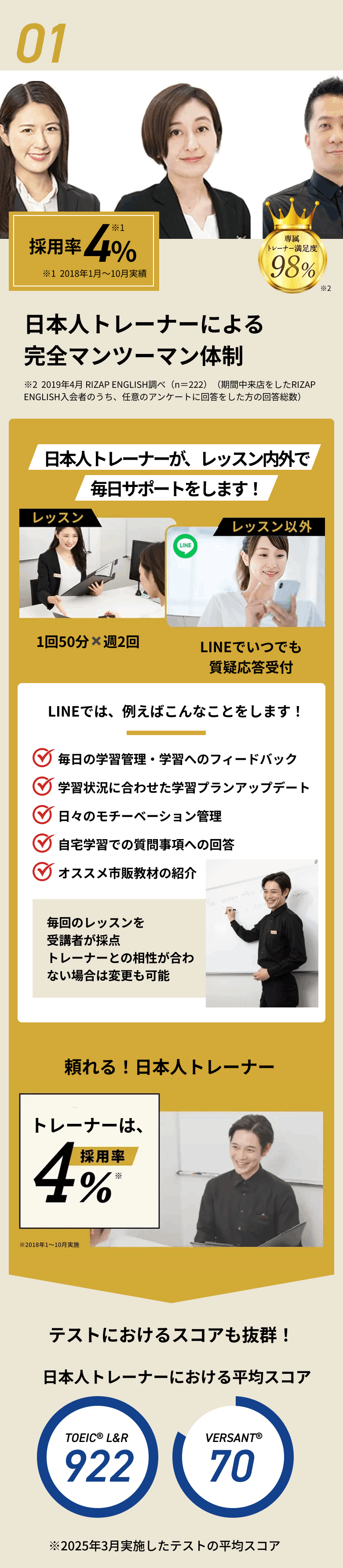 01 日本人トレーナーによる完全マンツーマン体制